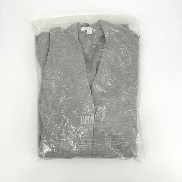 Lunya Cozy Cotton Silk Snap Button Front Cardigan in heather gray Size L/XL - Picture 11 of 12